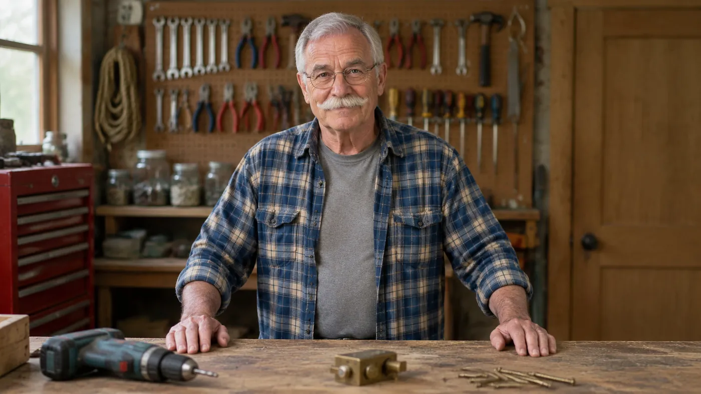 Dale Orcutt at his workbench